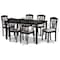 Baxton Studio Salem Grey Upholstered and Dark Brown Finished Wood 7-Piece Dining Set 171-10952-10519 - alternate 5